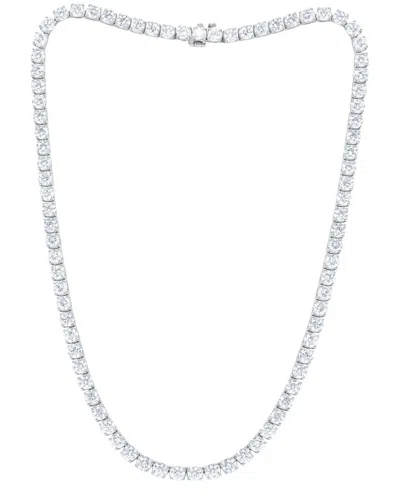 Diana M Lab Grown Diamonds Diana M. Fine Jewelry 14k 30.00 Ct. Tw. Lab Grown Diamond Tennis Necklace In Metallic
