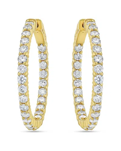 Diana M Lab Grown Diamonds Diana M. Fine Jewelry 14k 3.33 Ct. Tw. Lab-grown Diamond Hoops In Gold