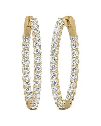 Diana M Lab Grown Diamonds Diana M. Fine Jewelry 14k 5.00 Ct. Tw. Lab Grown Diamond Hoops In Gold