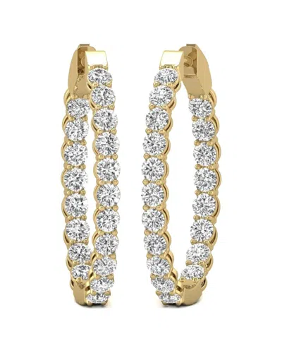 Diana M Lab Grown Diamonds Diana M. Fine Jewelry 14k 5.00 Ct. Tw. Lab Grown Diamond Hoops In Gold