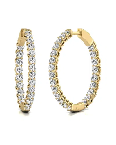 Diana M Lab Grown Diamonds Diana M. Fine Jewelry 14k 7.00 Ct. Tw. Lab Grown Diamond Hoops In Gold