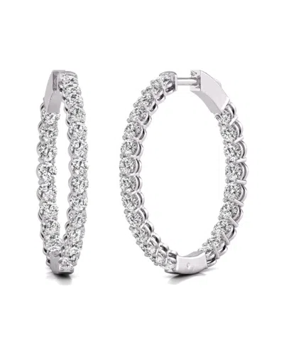 Diana M Lab Grown Diamonds Diana M. Fine Jewelry 14k 7.00 Ct. Tw. Lab Grown Diamond Hoops In Metallic