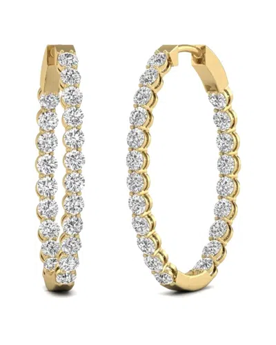 Diana M Lab Grown Diamonds Diana M. Fine Jewelry 14k 7.00 Ct. Tw. Lab Grown Diamond Hoops In Gold