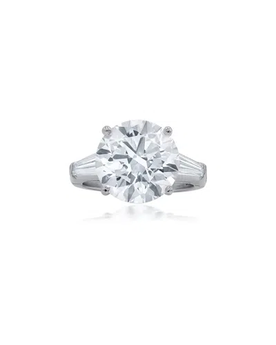 Diana M Lab Grown Diamonds Diana M. Fine Jewelry 18k 10.50 Ct. Tw. Lab-grown Diamond Ring In Metallic