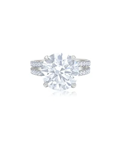 Diana M Lab Grown Diamonds Diana M. Fine Jewelry 18k 10.70 Ct. Tw. Lab-grown Diamond Ring In Metallic