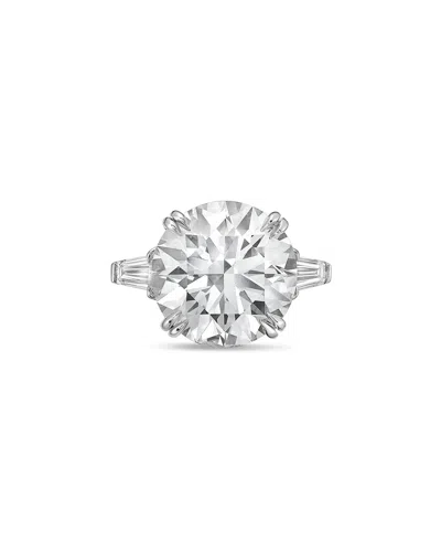 Diana M Lab Grown Diamonds Diana M. Platinum 13.00 Ct. Tw. Lab-grown Diamond Three-stone Ring In Metallic