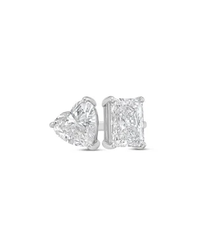 Diana M Lab Grown Diamonds Diana M. Platinum 5.00 Ct. Tw. Two-stone Ring In Metallic