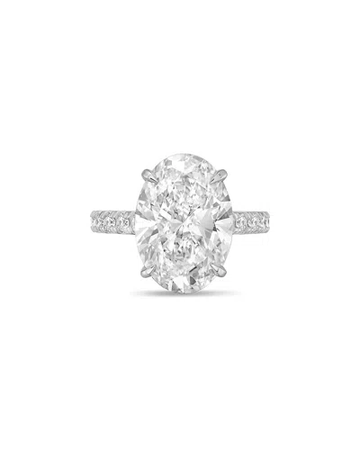 Diana M Lab Grown Diamonds Diana M. Platinum 8.70 Ct. Tw. Lab-grown Diamond Pavé Solitaire Ring In Metallic