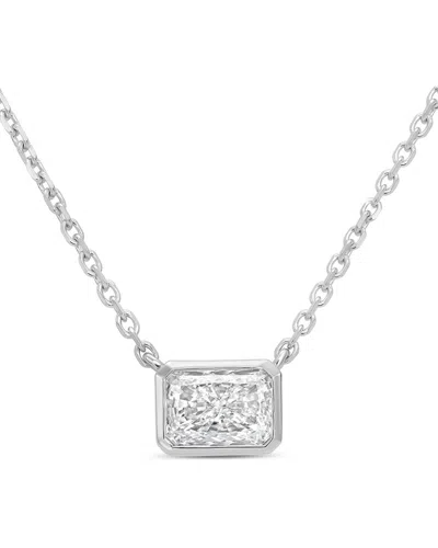 Diana M Lab Grown Diamonds Diana M. 14k 3.00 Ct. Tw. Lab-grown Diamond Pendant Necklace In Metallic