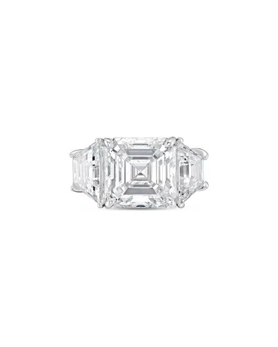 Diana M Lab Grown Diamonds Diana M. Platinum 11.50 Ct. Tw. Lab-grown Diamond Three-stone Ring In Silver