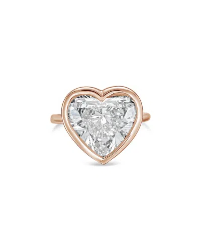Diana M Lab Grown Diamonds 18k Rose Gold 8.00 Ct. Tw. Bezel Ring In Pink