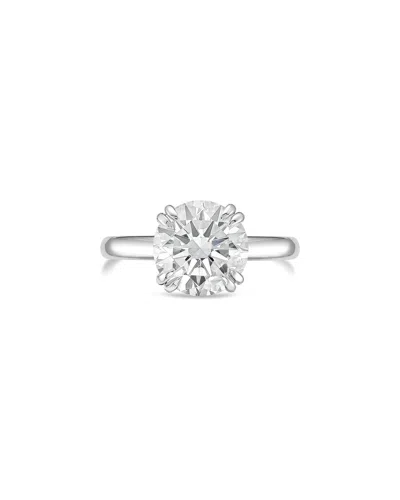 Diana M Lab Grown Diamonds Platinum 10.00 Ct. Tw. Solitaire Ring In Silver