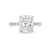 Diana M. Platinum Lab Grown Cushion Cut With Round On Sides Engagement Ring Featuring 8 Ct Center And 0.70 Ct In White
