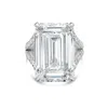Diana M. Platinum Lab Grown Diamond Engagement Ring With A 15ct Emerald Center And 1.50 Cts On The Split Shan In White
