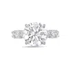 Diana M. Platinum Round Lab Grown Diamond Engagement Ring With 8 Ct Round Center And 4.50 Cts Going All The W In White