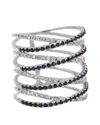 Diana M. Sapphire And Diamond Criss-cross Ring In Black