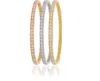 Diana M. Tri-color Set Of White, Yellow, And Rose Gold Bangles In Multi