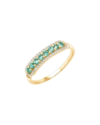 Diana M. Fine Jewelry 14k 0.35 Ct. Tw. Diamond & Emerald Ring