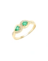 DIANA M. DIANA M. FINE JEWELRY 14K 0.35 CT. TW. DIAMOND & EMERALD RING