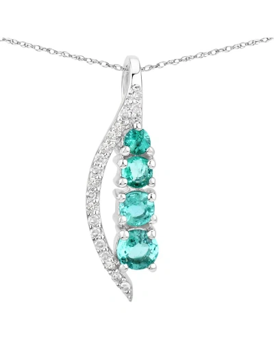 Diana M. Fine Jewelry 14k 0.40 Ct. Tw. Diamond & Emerald Pendant