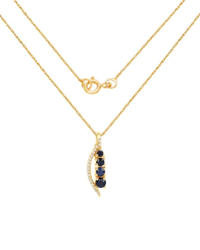 Diana M. Fine Jewelry 14k 0.40 Ct. Tw. Diamond & Sapphire Pendant