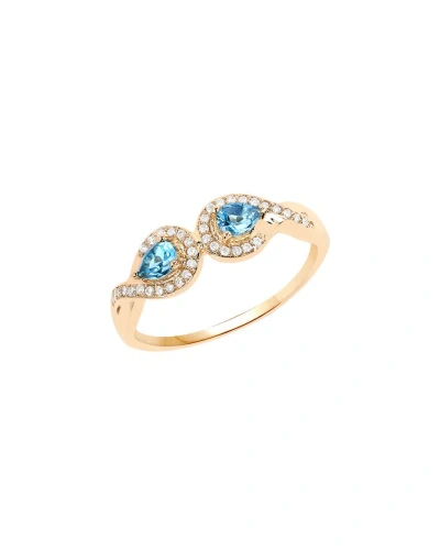 Diana M. Fine Jewelry 14k 0.45 Ct. Tw. Diamond & Blue Topaz Ring