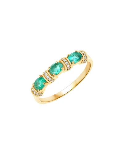 Diana M. Fine Jewelry 14k 0.52 Ct. Tw. Diamond & Emerald Ring