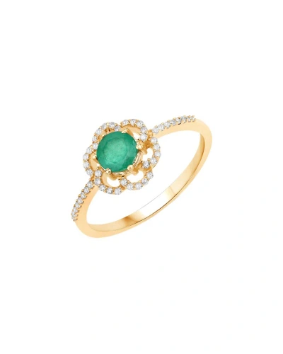 Diana M. Fine Jewelry 14k 0.55 Ct. Tw. Diamond & Emerald Ring