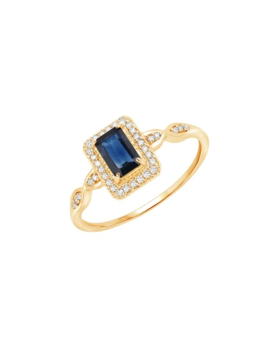 Diana M. Fine Jewelry 14k 0.68 Ct. Tw. Diamond & Sapphire Ring In Gold