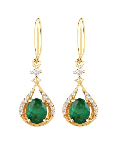 Diana M. Fine Jewelry 14k 0.70 Ct. Tw. Diamond & Emerald Dangle Earrings
