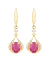 Diana M. Fine Jewelry 14k 0.70 Ct. Tw. Diamond & Ruby Dangle Earrings