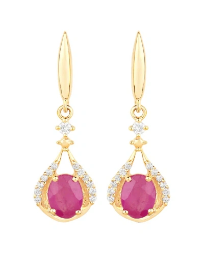 Diana M. Fine Jewelry 14k 0.70 Ct. Tw. Diamond & Ruby Dangle Earrings