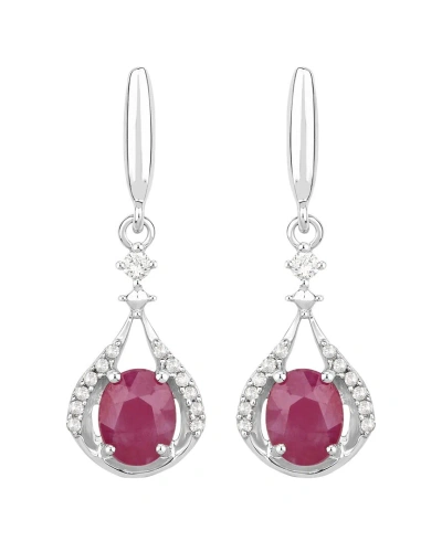 Diana M. Fine Jewelry 14k 0.70 Ct. Tw. Diamond & Ruby Dangle Earrings