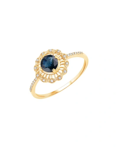 Diana M. Fine Jewelry 14k 0.72 Ct. Tw. Diamond & Sapphire Ring