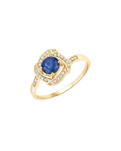 Diana M. Fine Jewelry 14k 0.73 Ct. Tw. Diamond & Sapphire Ring