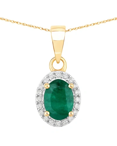 Diana M. Fine Jewelry 14k 0.83 Ct. Tw. Diamond & Emerald Pendant