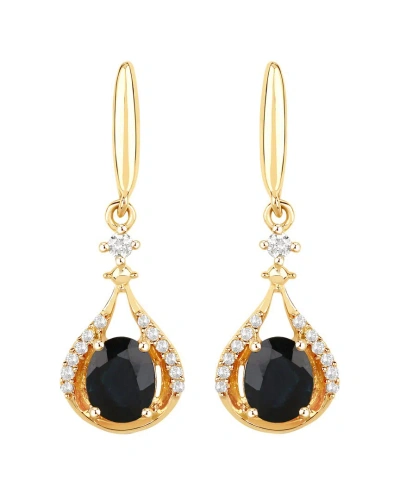 Diana M. Fine Jewelry 14k 0.86 Ct. Tw. Diamond & Sapphire Dangle Earrings