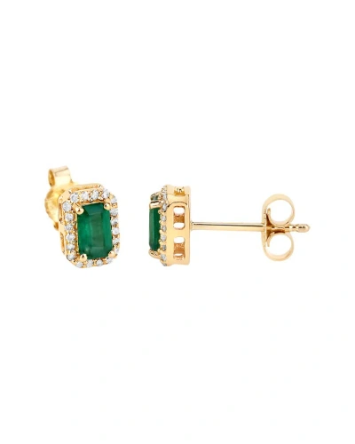 Diana M. Fine Jewelry 14k 0.91 Ct. Tw. Diamond & Emerald Studs
