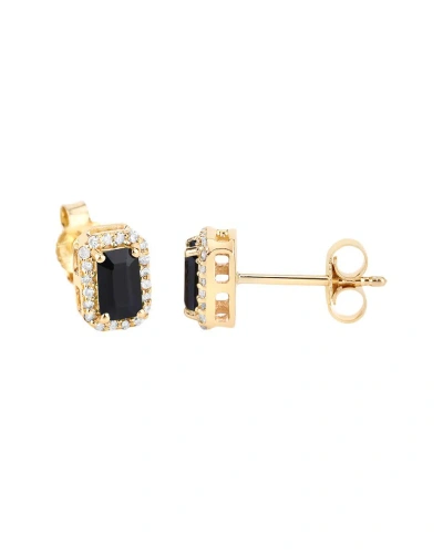 Diana M. Fine Jewelry 14k 0.91 Ct. Tw. Diamond & Sapphire Studs