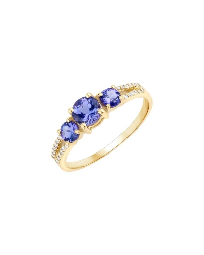 Diana M. Fine Jewelry 14k 0.92 Ct. Tw. Diamond & Tanzanite Three-stone Ring