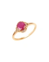 Diana M. Fine Jewelry 14k 0.99 Ct. Tw. Diamond & Ruby Ring