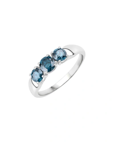 Diana M. Fine Jewelry 14k 1.03 Ct. Tw. Blue Diamond Three-stone Ring