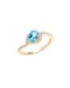 Diana M. Fine Jewelry 14k 1.04 Ct. Tw. Diamond & Blue Topaz Ring