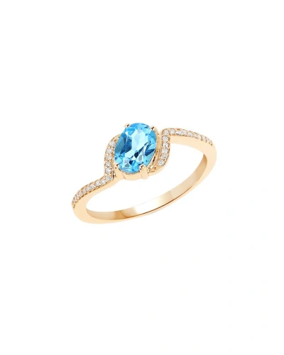 Diana M. Fine Jewelry 14k 1.04 Ct. Tw. Diamond & Blue Topaz Ring In Gold