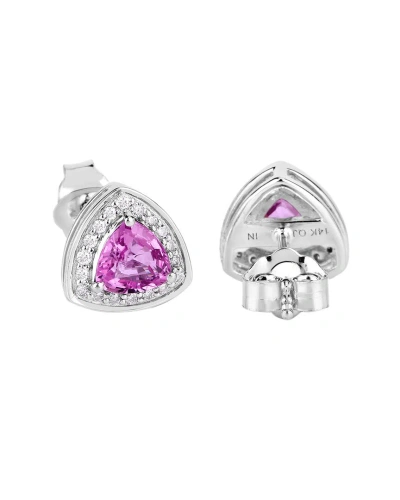 Diana M. Fine Jewelry 14k 1.05 Ct. Tw. Diamond & Pink Sapphire Studs
