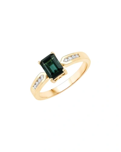 Diana M. Fine Jewelry 14k 1.19 Ct. Tw. Diamond & Green Tourmaline Ring