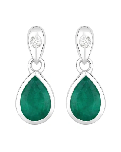 Diana M. Fine Jewelry 14k 1.35 Ct. Tw. Diamond & Emerald Dangle Earrings