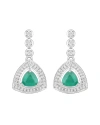 Diana M. Fine Jewelry 14k 1.39 Ct. Tw. Diamond & Emerald Dangle Earrings
