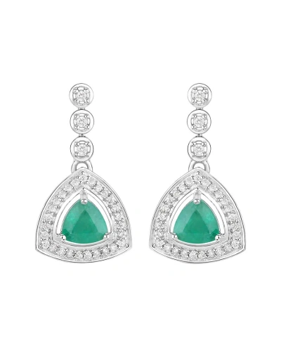 Diana M. Fine Jewelry 14k 1.39 Ct. Tw. Diamond & Emerald Dangle Earrings