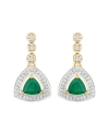 Diana M. Fine Jewelry 14k 1.39 Ct. Tw. Diamond & Emerald Dangle Earrings
